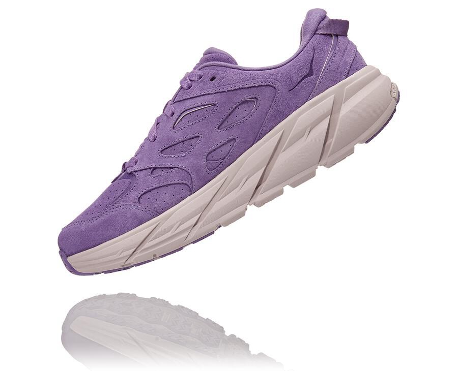 Hoka One One Yürüyüş Ayakkabısı Kadın Mor - Clifton L Suede - GM0496173